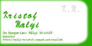 kristof malyi business card