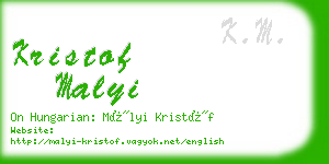 kristof malyi business card